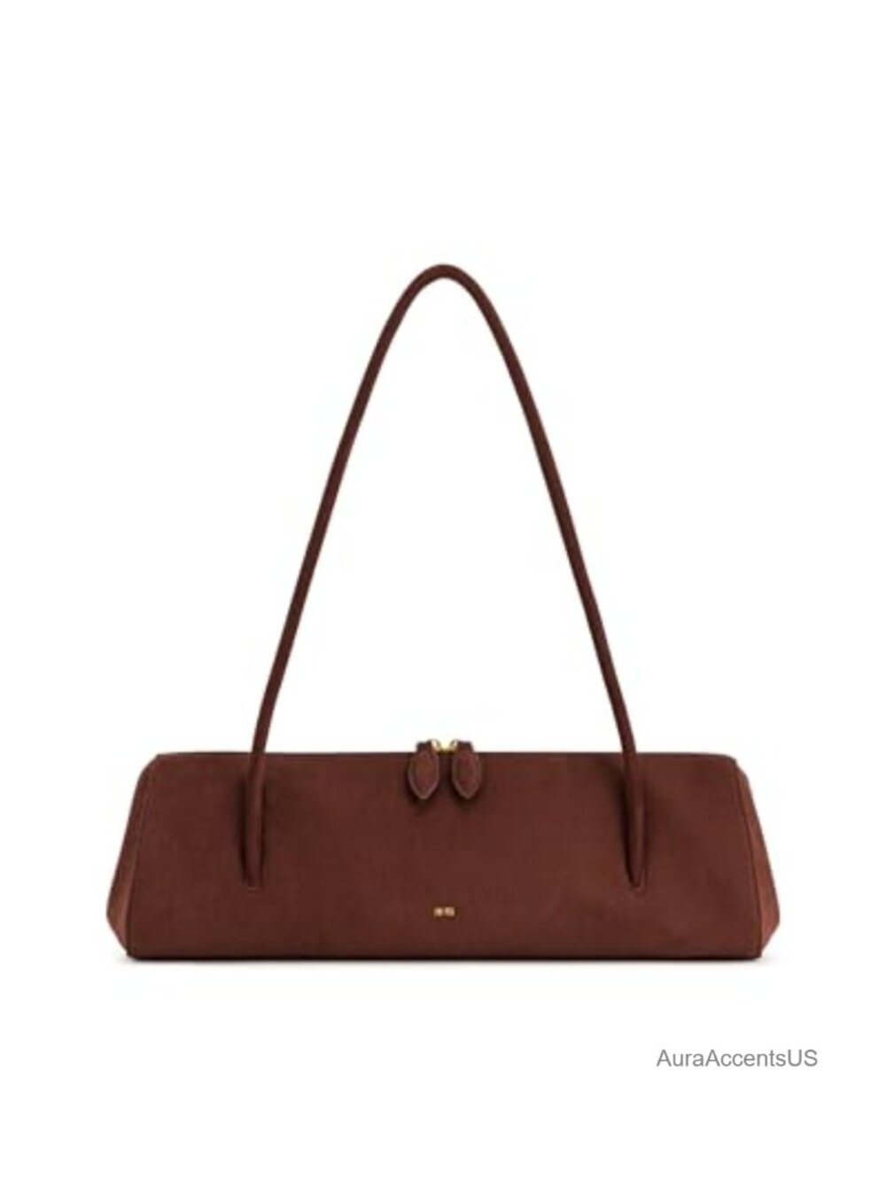 Faux Suede Shoulder Bag Satchel with Gold Hardware Fits iPhone 15 Pro Max